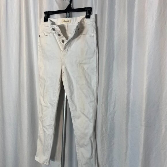 Madewell High Rise Button Fly Straight Jeans White Size 28 - Picture 4 of 16